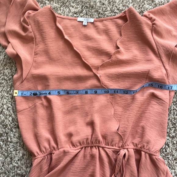 Iris Scalloped Blouse Peplum Top Pink size Medium - Picture 10 of 10